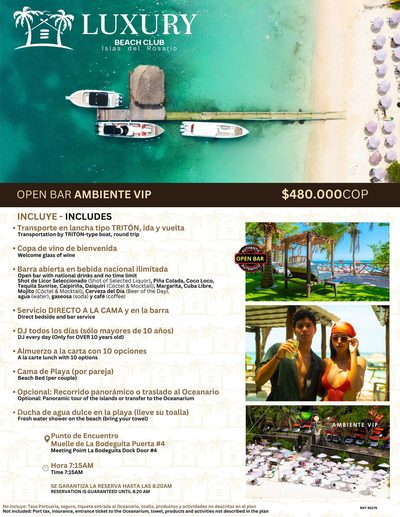 LUXURY Beach Club – Open Bar Ambiente VIP